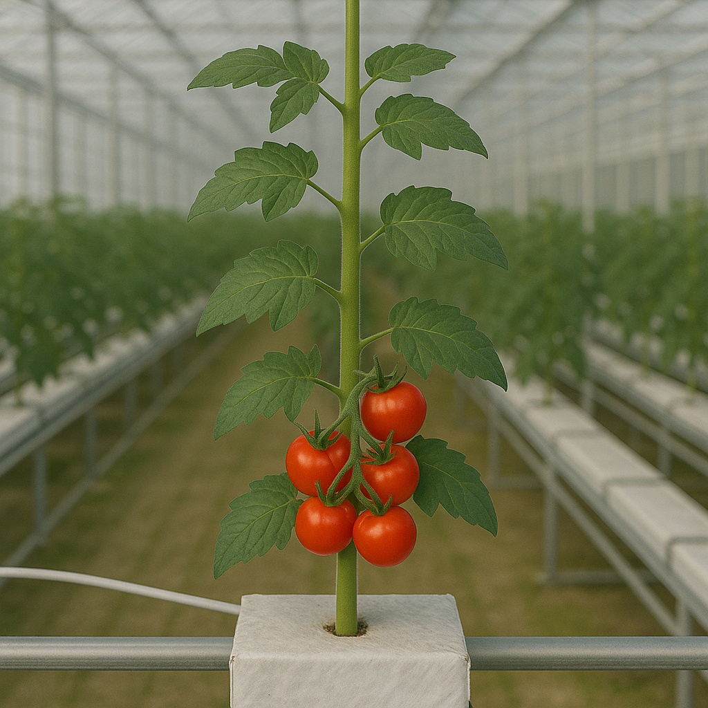 Training and pruning hydroponic tomatoes single stem method with removed suckers